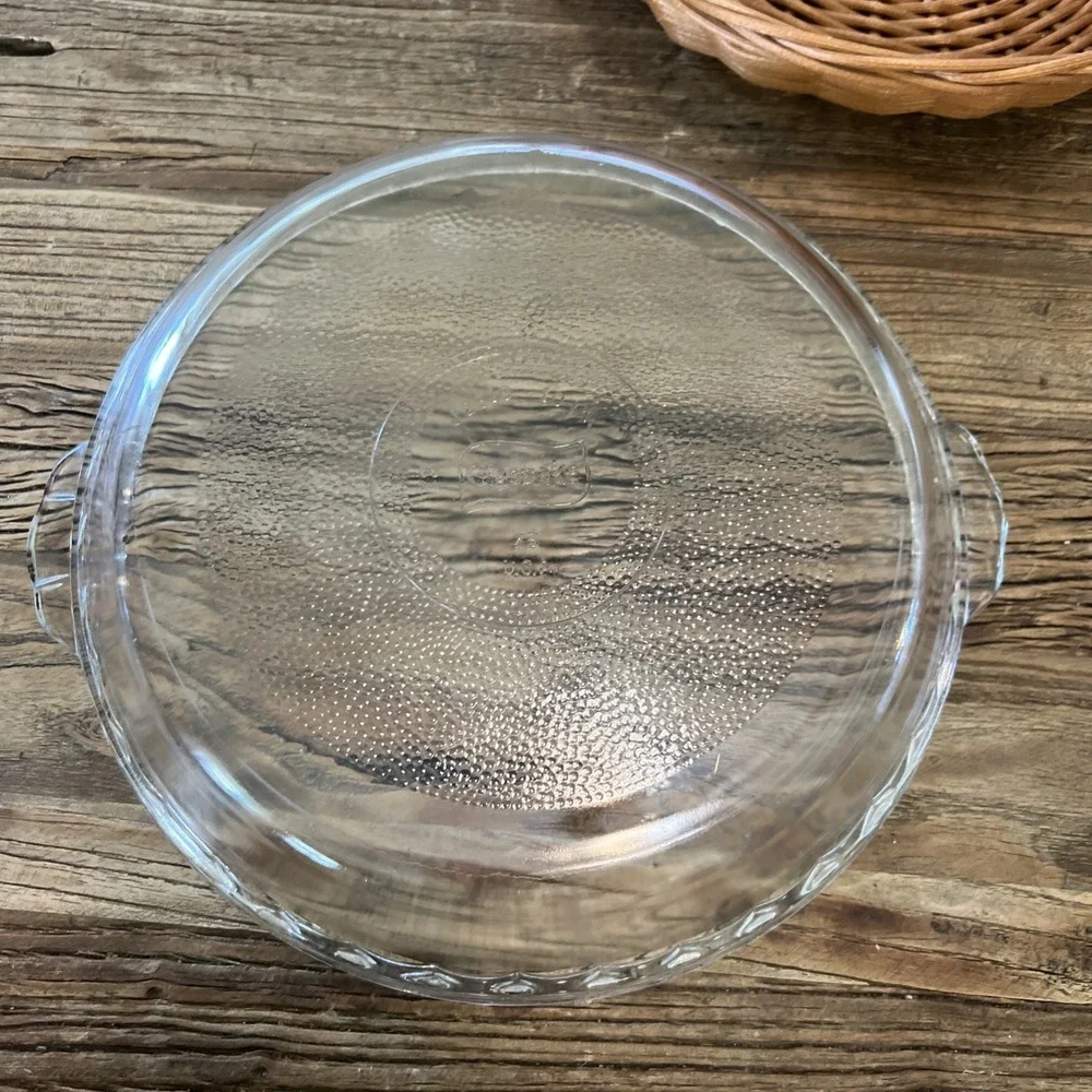 Pyrex Corning Pie Plate Fluted Scalloped Baking Dish Clear Glass 10
